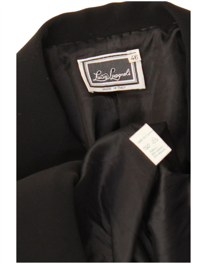 Giacca Blazer a 2 Bottoni da Donna Luisa Spagnoli IT 46 Large Poliestere Nero