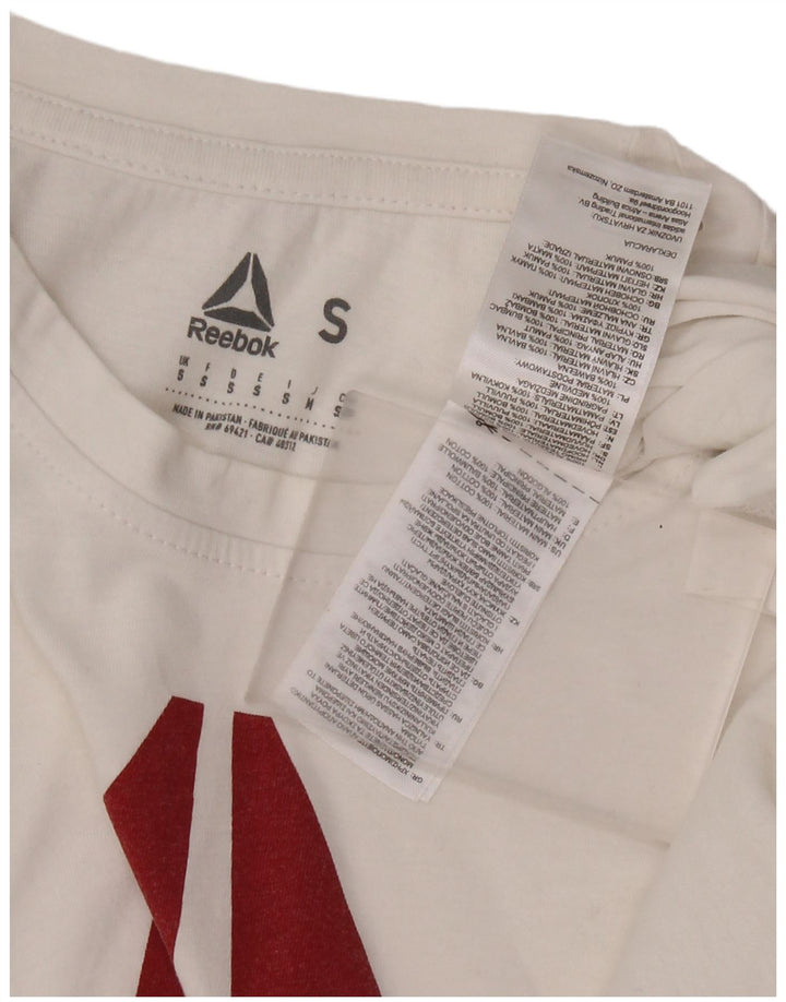 T-shirt grafica da uomo REEBOK Top piccola in cotone bianco