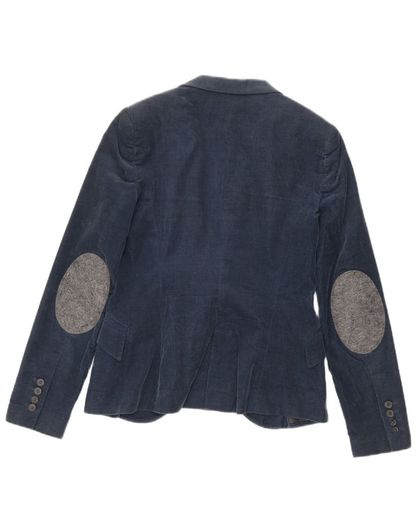 Giacca da donna Zara in velluto a coste a 1 bottone, UK 12, cotone blu navy medio