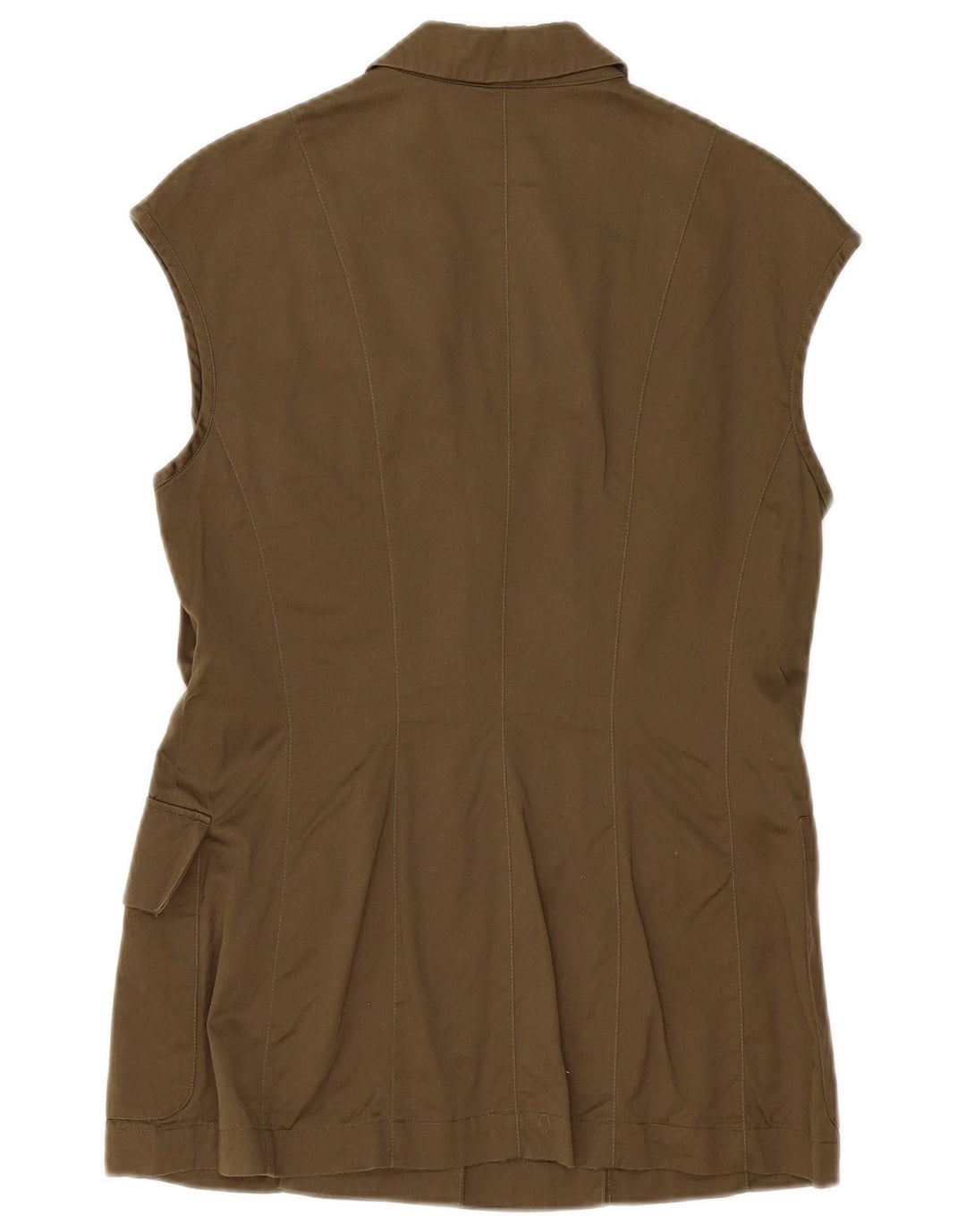 Giacca blazer a 4 bottoni senza maniche da donna MONDI EU 38 cotone kaki medio