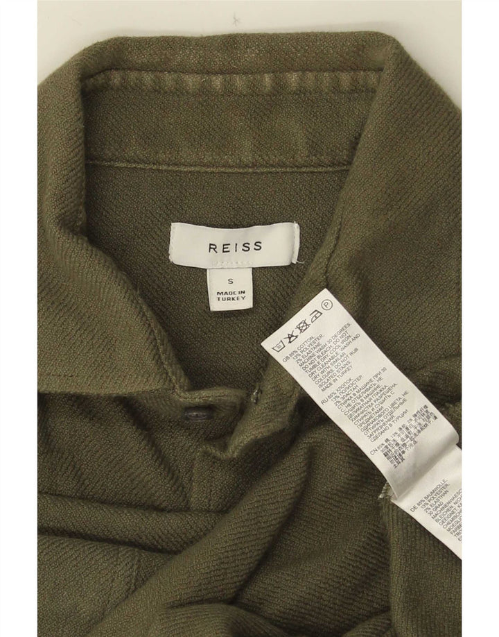 Camicia da uomo Reiss piccola in cotone kaki