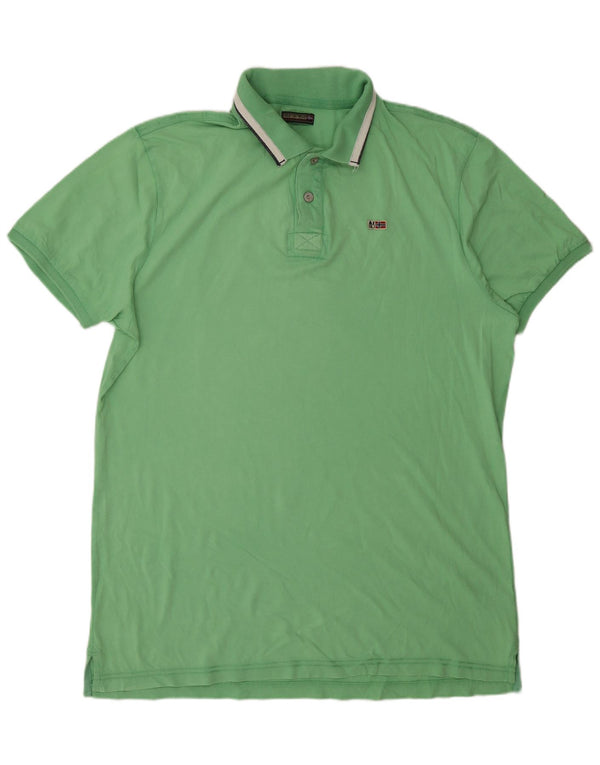 Napapijri Mens Geographic Polo Shirt 3XL Green Cotton