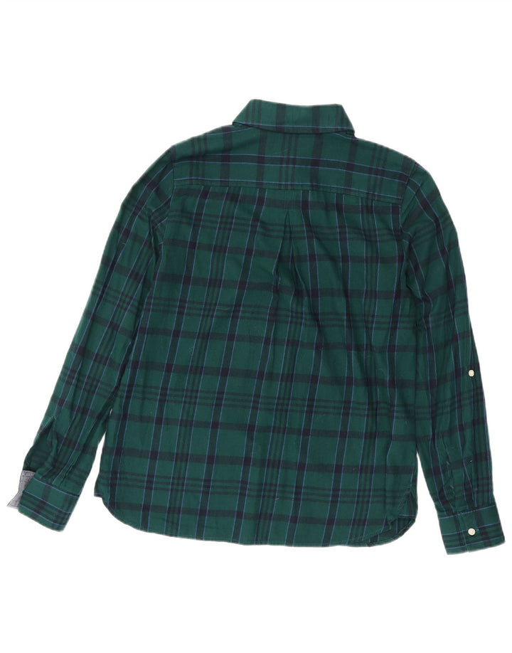 TOMMY HILFIGER Camicia oversize in flanella da donna UK 10 piccolo quadretto verde