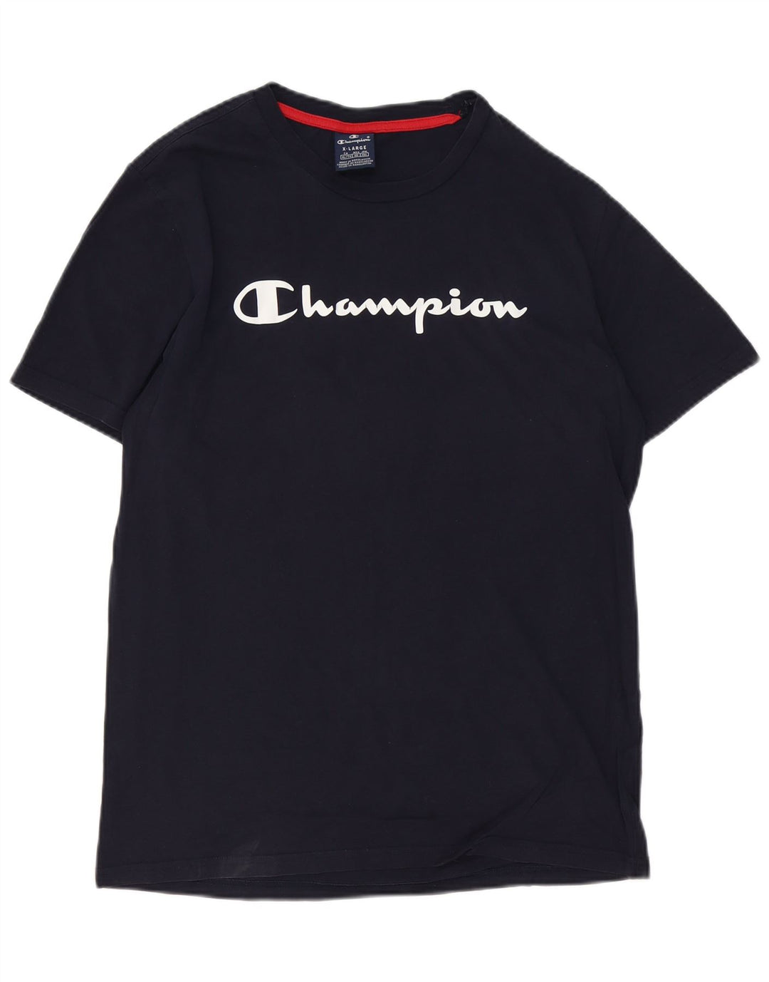 T-shirt grafica da uomo CHAMPION Top XL in cotone blu navy