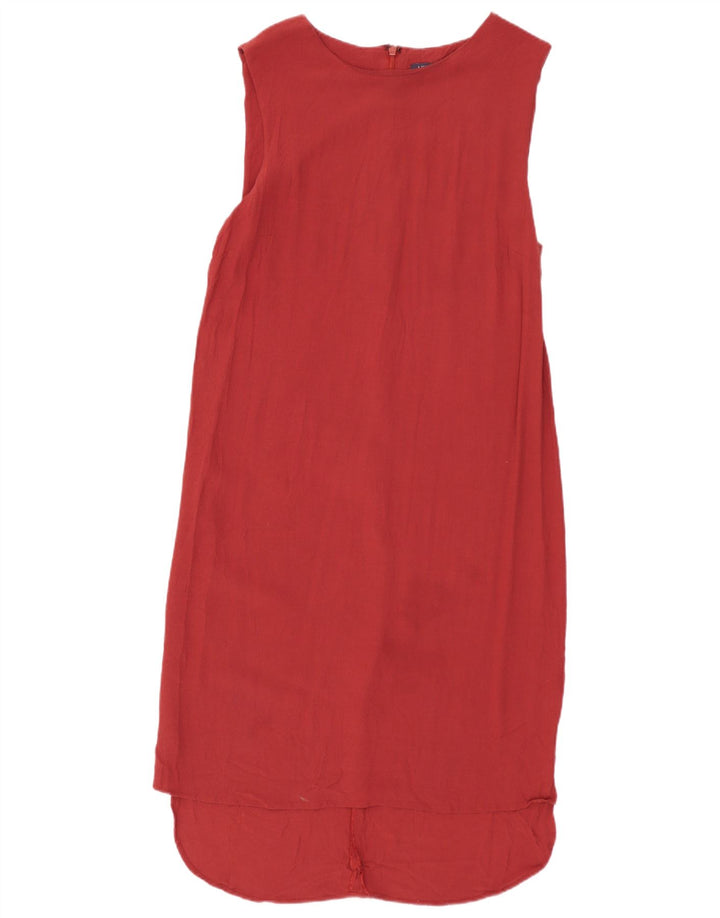 Abito a trapezio senza maniche da donna Marks & Spencer UK 10 piccolo rosso in viscosa