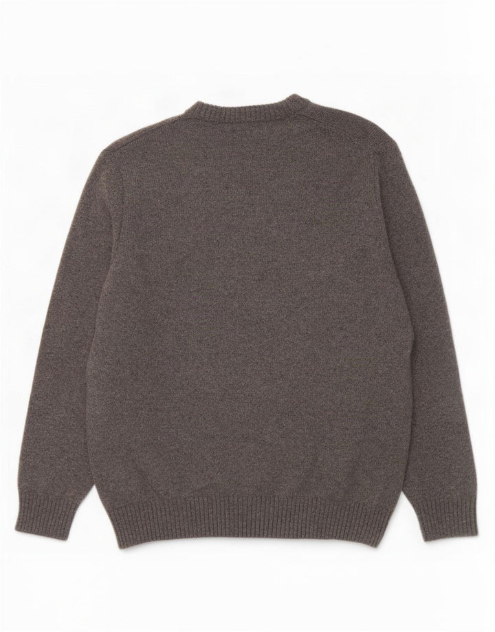 Maglione da donna con scollo a V Marlboro Classics XL in lana grigia