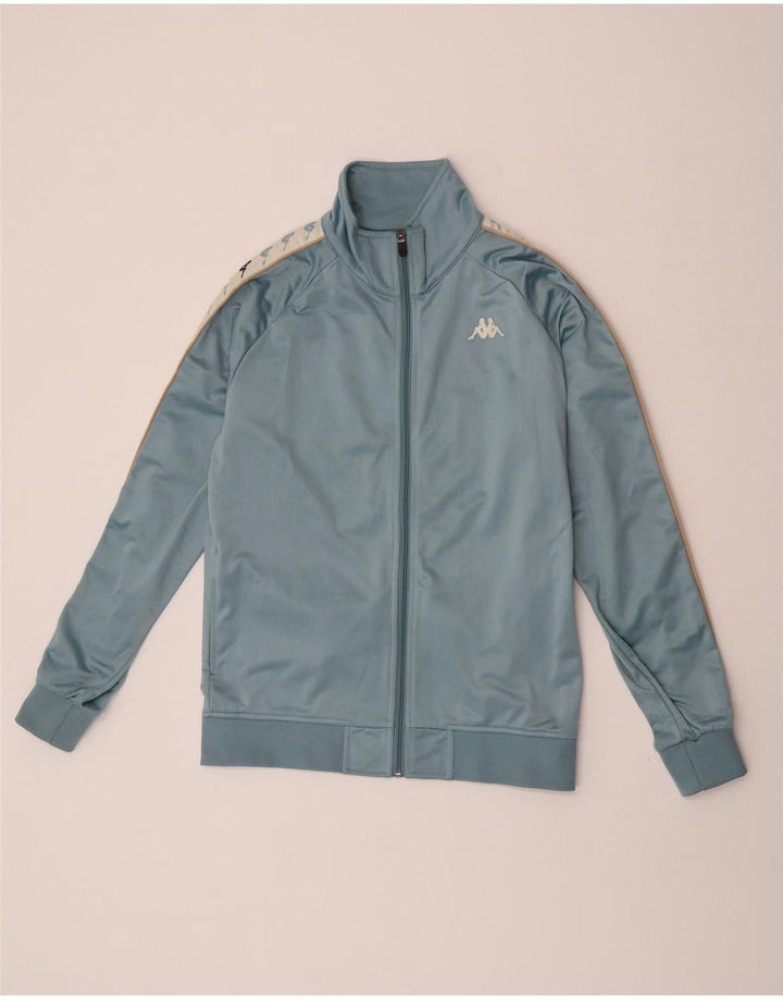 Giacca da tuta grafica da uomo Kappa in poliestere color block blu medio