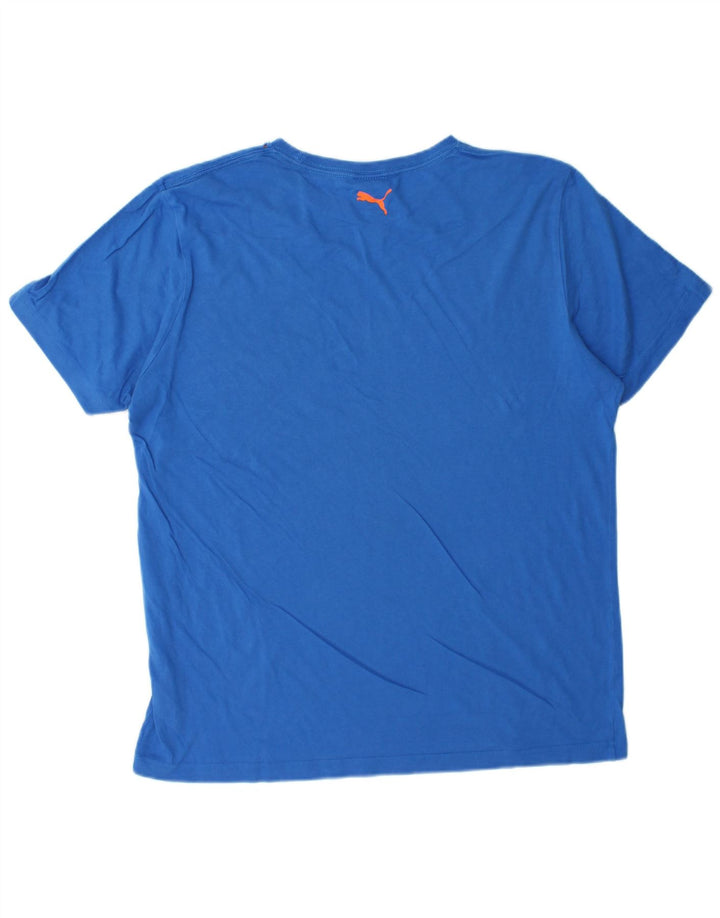 T-shirt grafica da uomo PUMA grande in cotone blu