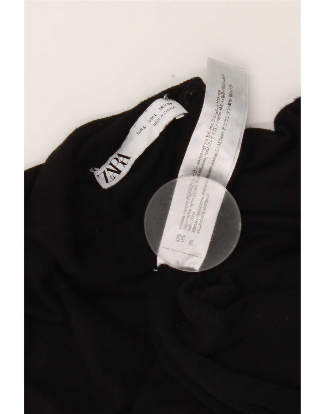 Maglione maglione a collo alto da donna Zara UK 14 grande viscosa nera