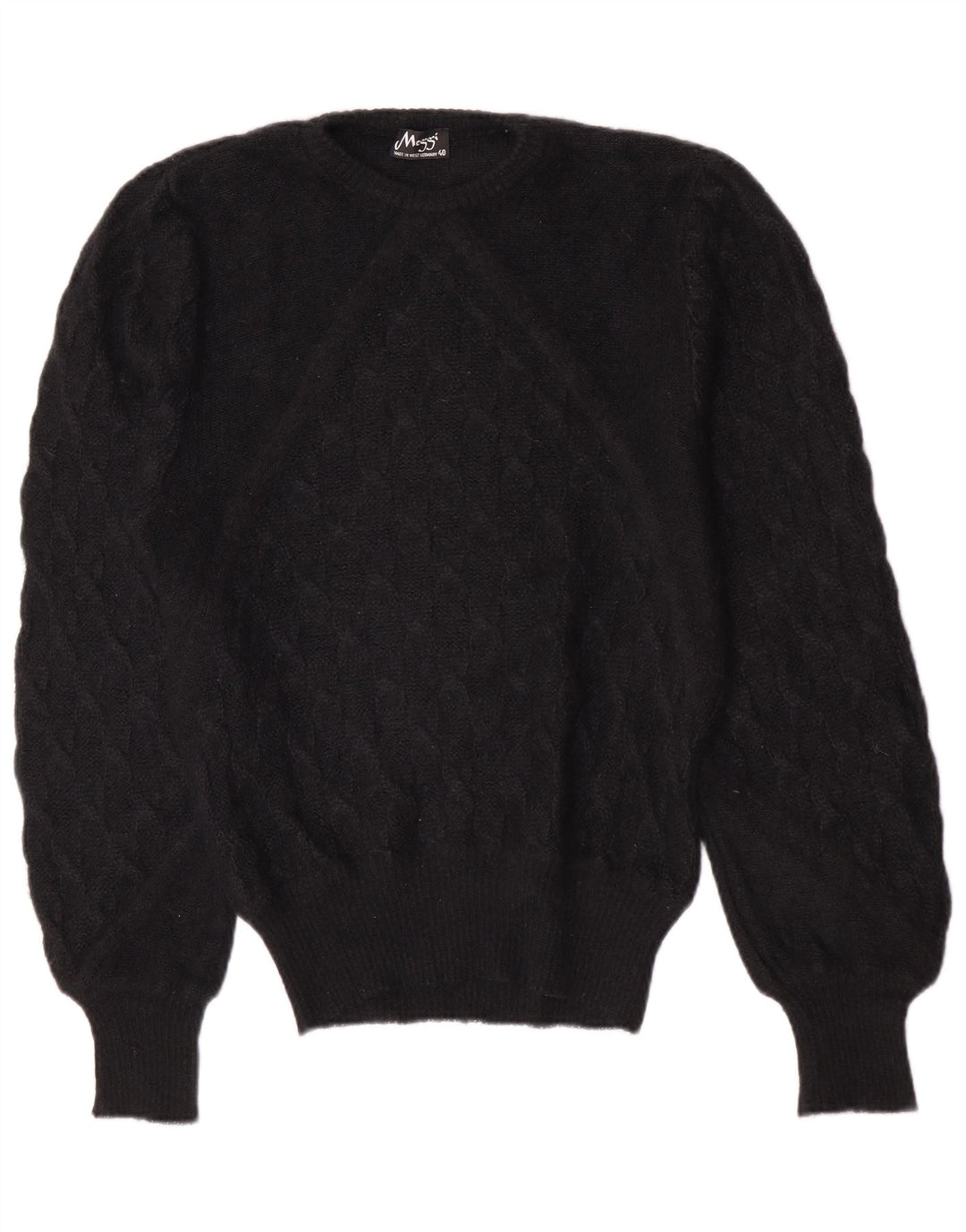 Maglione maglione girocollo da donna Meggi EU 40 Mohair nero medio