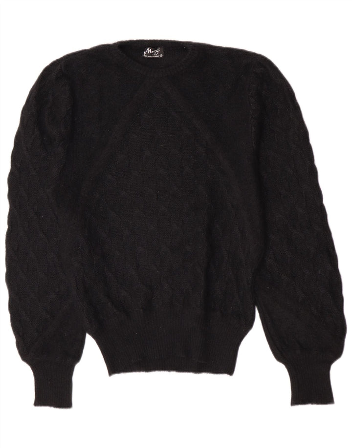 Maglione maglione girocollo da donna Meggi EU 40 Mohair nero medio