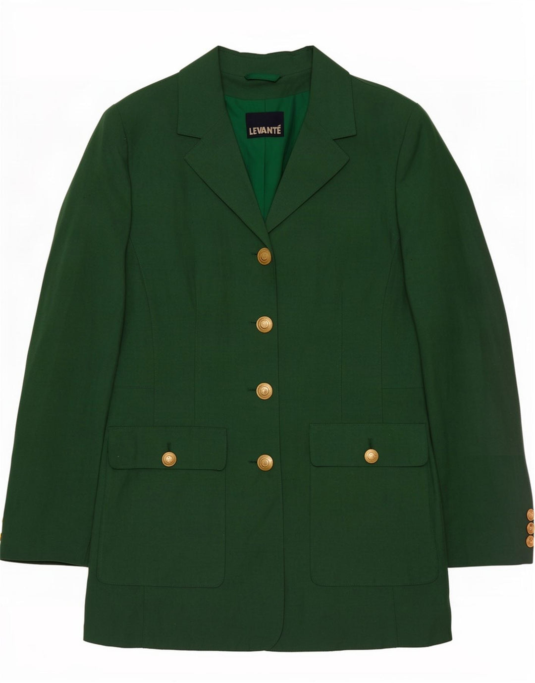 Giacca blazer a 4 bottoni da donna Levante EU 36 piccola poliestere verde