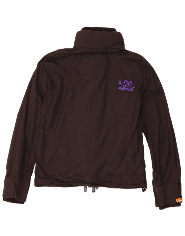 Giacca antipioggia da donna Superdry UK 14 grande nylon nero