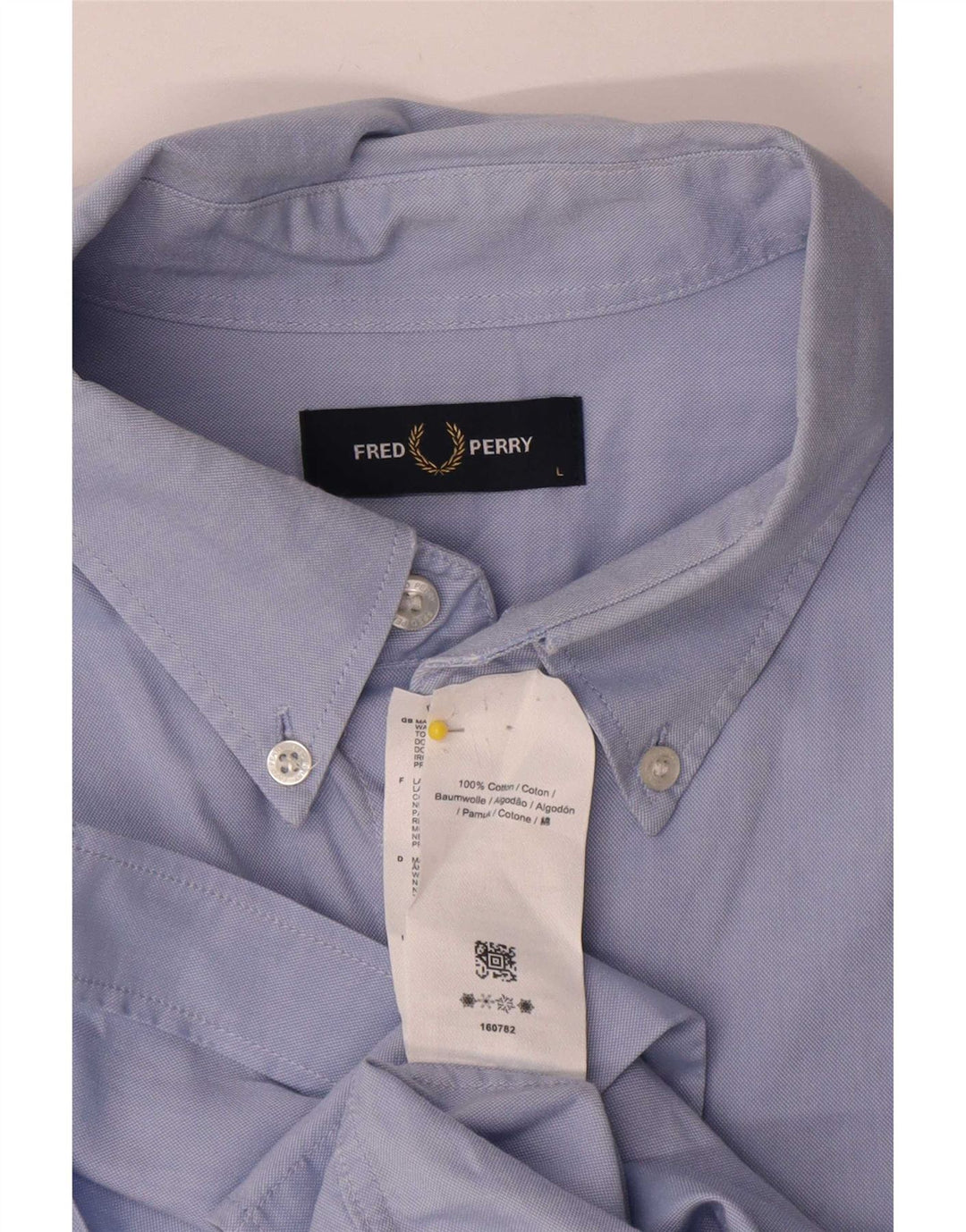 Camicia Uomo Fred Perry Large Blu In Cotone
