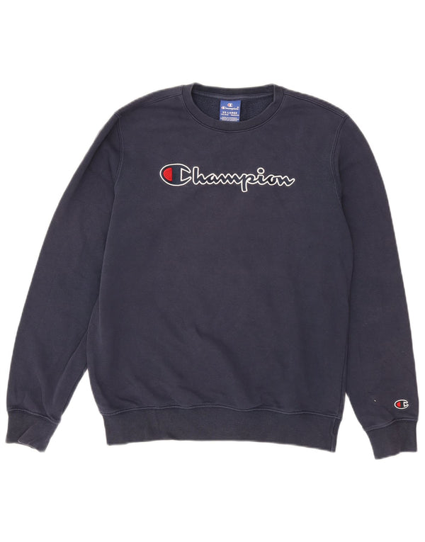 Felpa con grafica Champion per ragazzi, 15-16 anni, 2XL, cotone blu navy