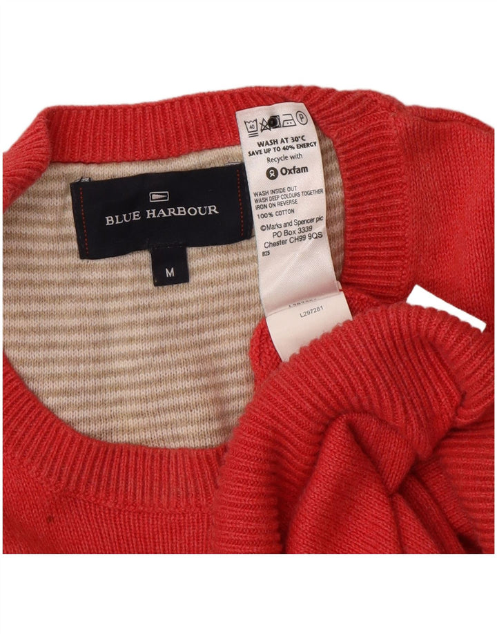 Maglione maglione girocollo da uomo Marks & Spencer blu Harbour rosso medio
