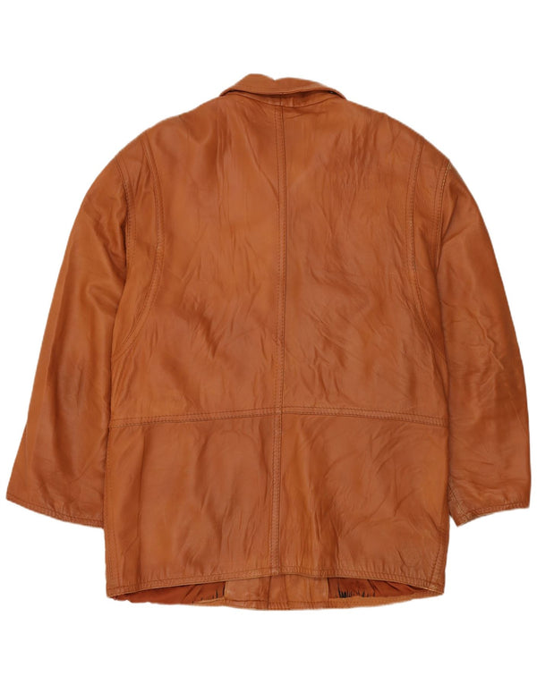 Cappotto in pelle da uomo VINTAGE IT 54 2XL Pelle marrone