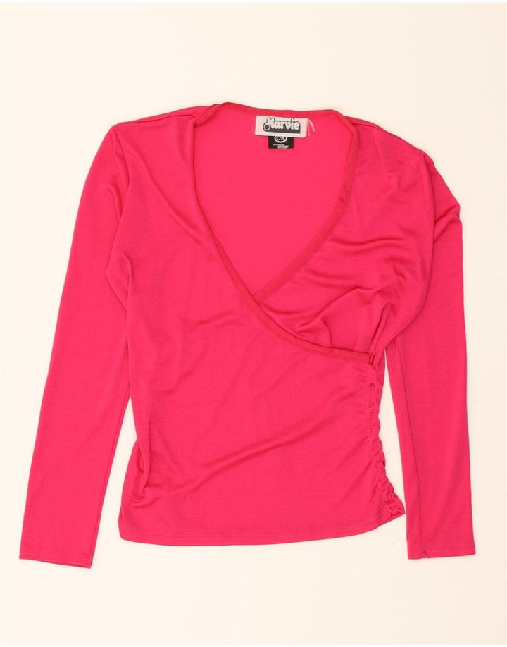 C&A Womens Top Long Sleeve UK 12 Medium Pink Nylon Vintage C&A and Second-Hand C&A from Messina Hembry 