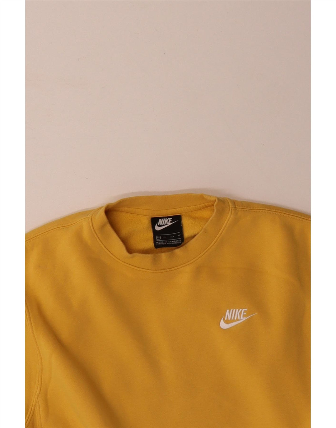 Felpa da uomo NIKE maglione XS in cotone giallo