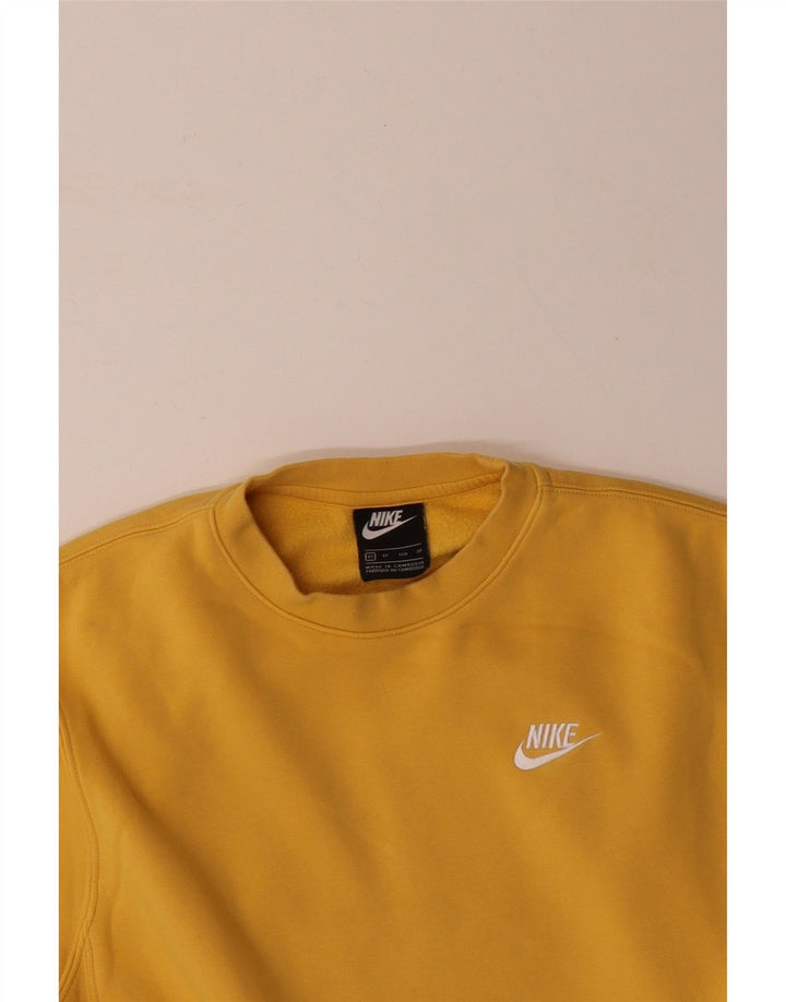 Felpa da uomo NIKE maglione XS in cotone giallo