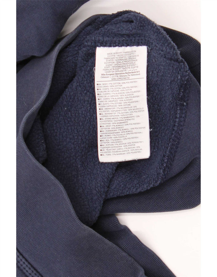 Felpa con cappuccio da uomo Nike Small in cotone blu navy