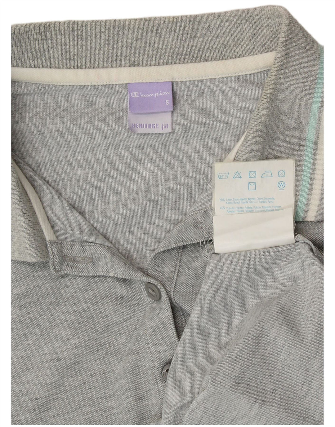 Polo da donna con vestibilità Heritage CHAMPION UK 10 piccola in cotone grigio