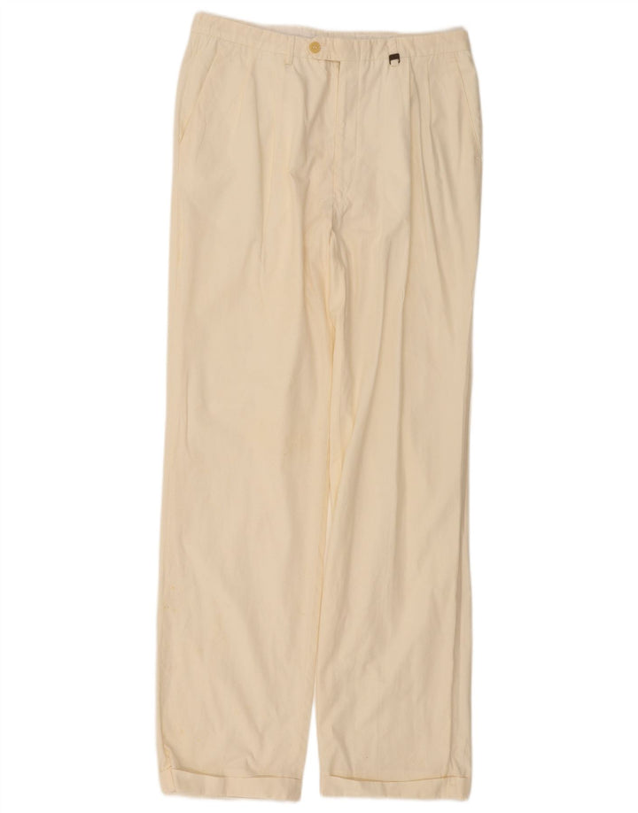 VALENTINO Pantaloni chino da uomo con pegging W30 L32 bianco sporco