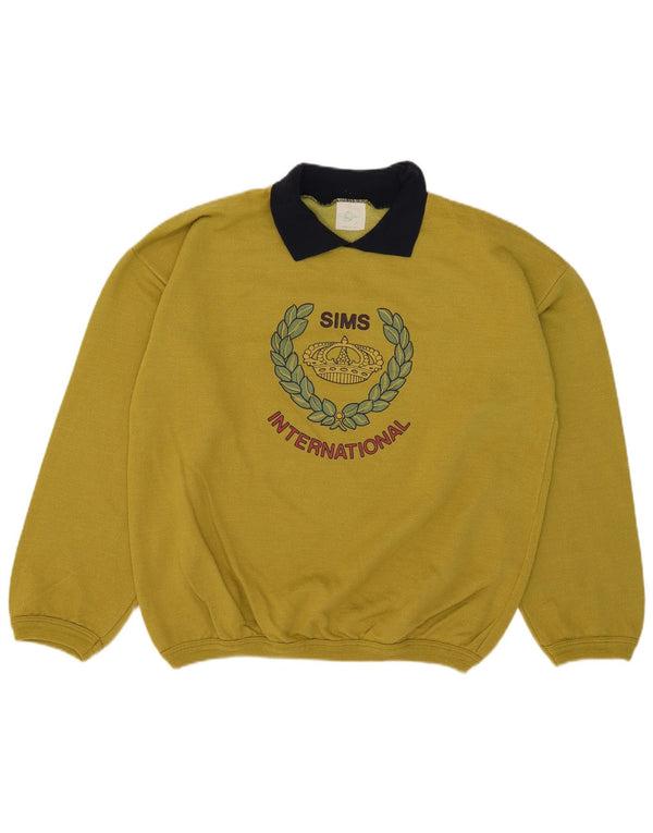 Felpa con collo alto con grafica vintage da uomo, maglione XL verde