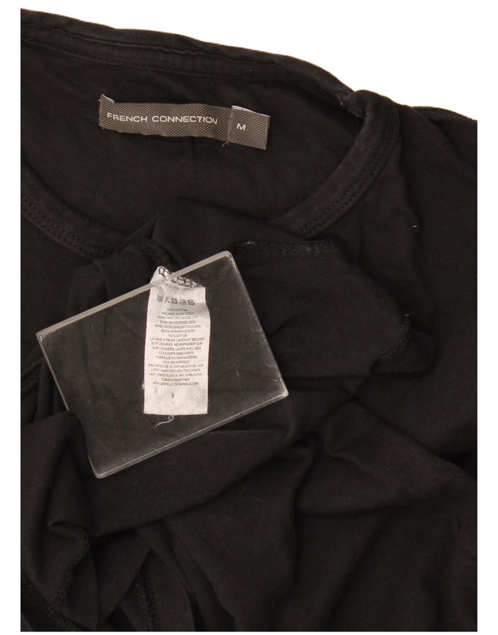 French Connection Top da uomo a maniche lunghe in cotone nero medio