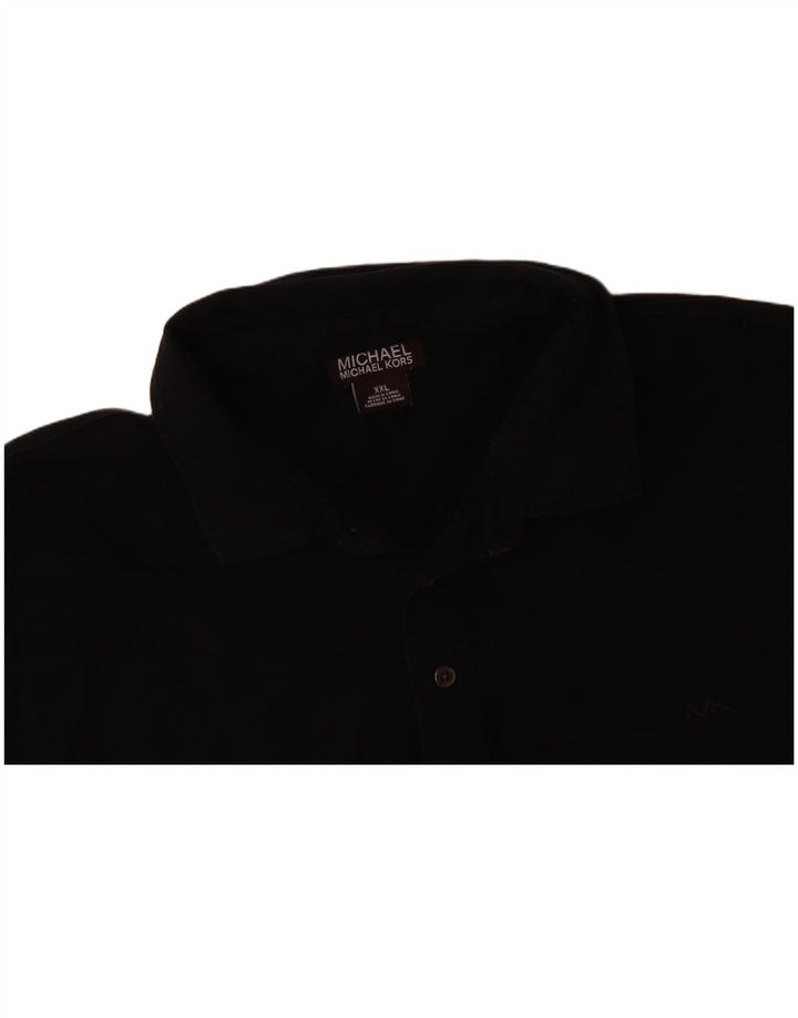 MICHAEL KORS Mens Polo Shirt 2XL Black Cotton