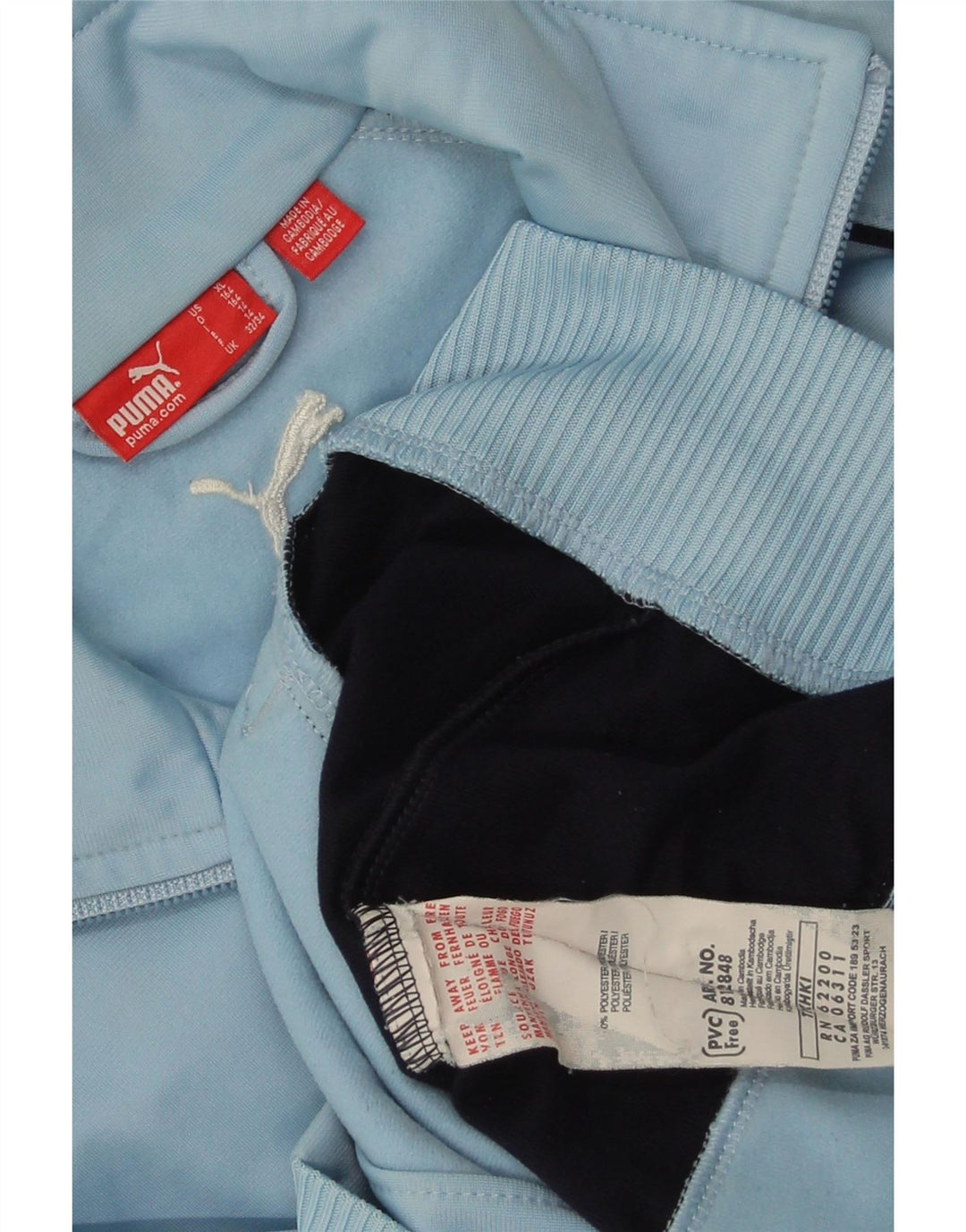 Giacca da tuta da ragazzo PUMA 13-14 anni in poliestere color block blu