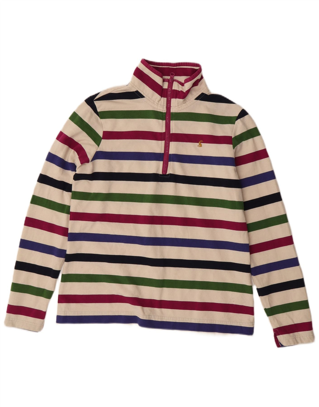 JOULES Felpa da donna Maglione UK 12 Medio a righe multicolore
