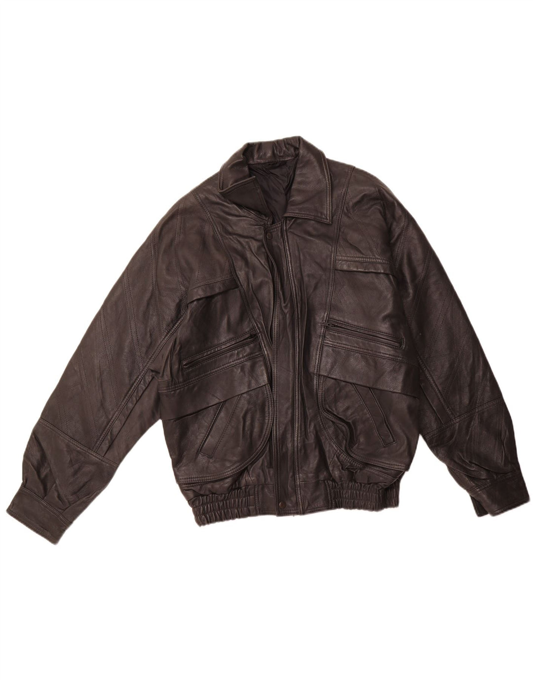 Giacca in pelle da uomo VINTAGE EU 46 piccola in pelle nera