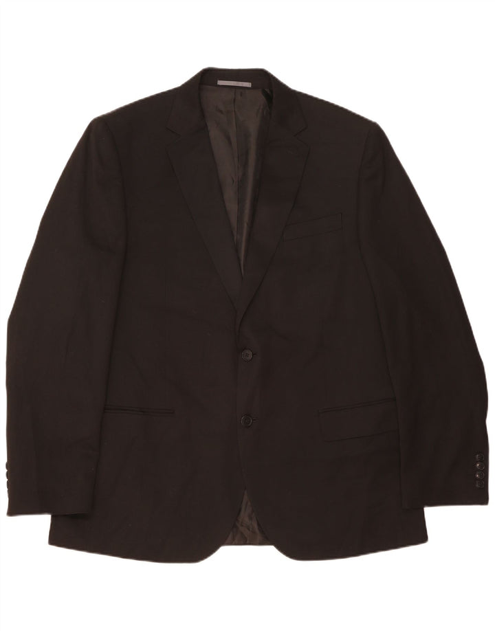 Giacca blazer a 2 bottoni Marks & Spencer da uomo UK 44 XL poliestere nero