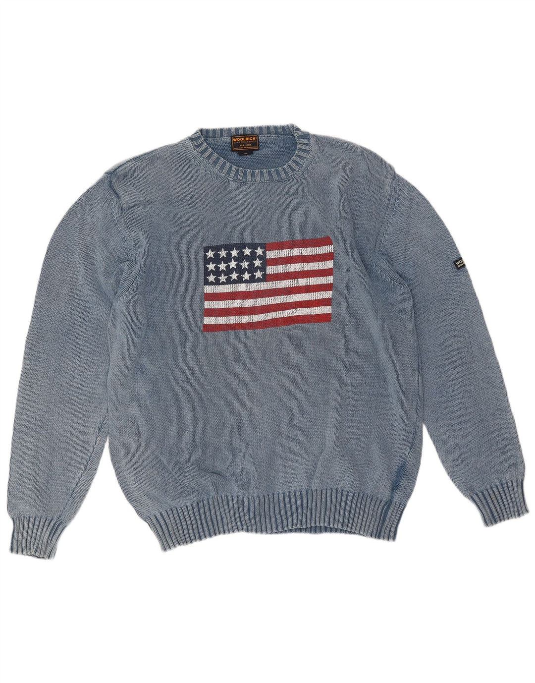 Maglione maglione girocollo con grafica da uomo Woolrich XL in cotone blu