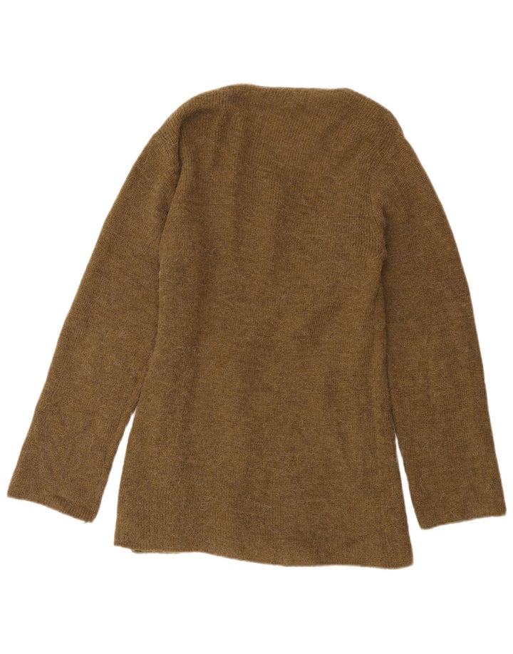 Maglione cardigan avvolgente da donna Zara UK 10 piccolo kaki poliammide