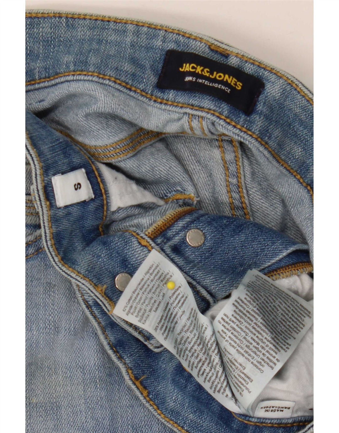 Pantaloncini di jeans da uomo Jack & Jones piccoli W29 in cotone blu