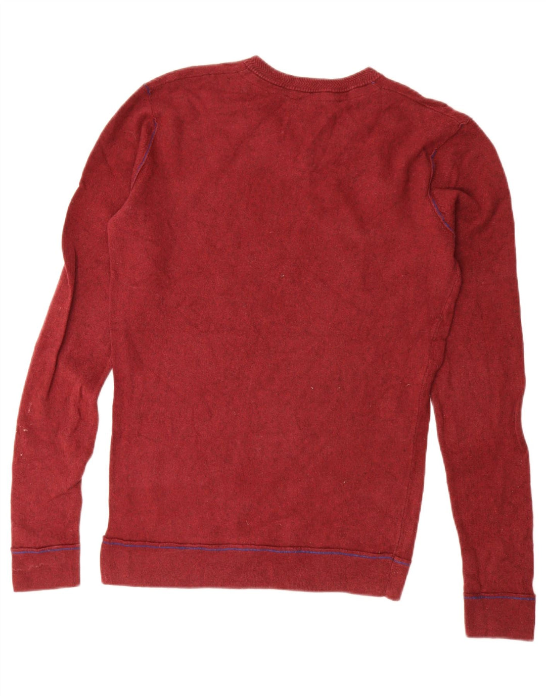 FAT FACE Maglione da uomo con scollo a V in cotone rosso medio