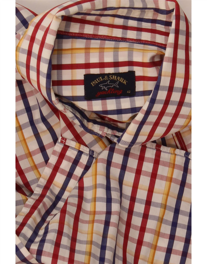 Camicia da uomo Paul & Shark taglia 42 grande motivo a quadri multicolore