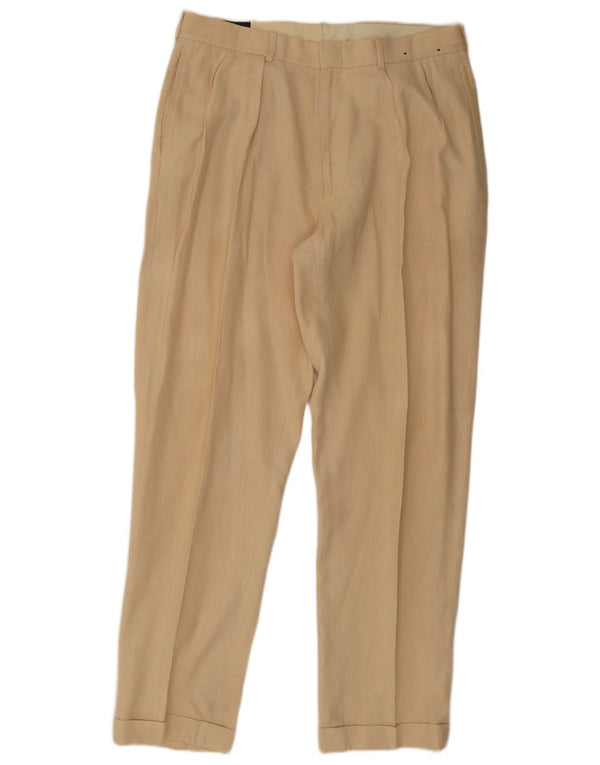 Pantaloni chino con pegged da uomo Polo Ralph Lauren W36 L32 lino beige