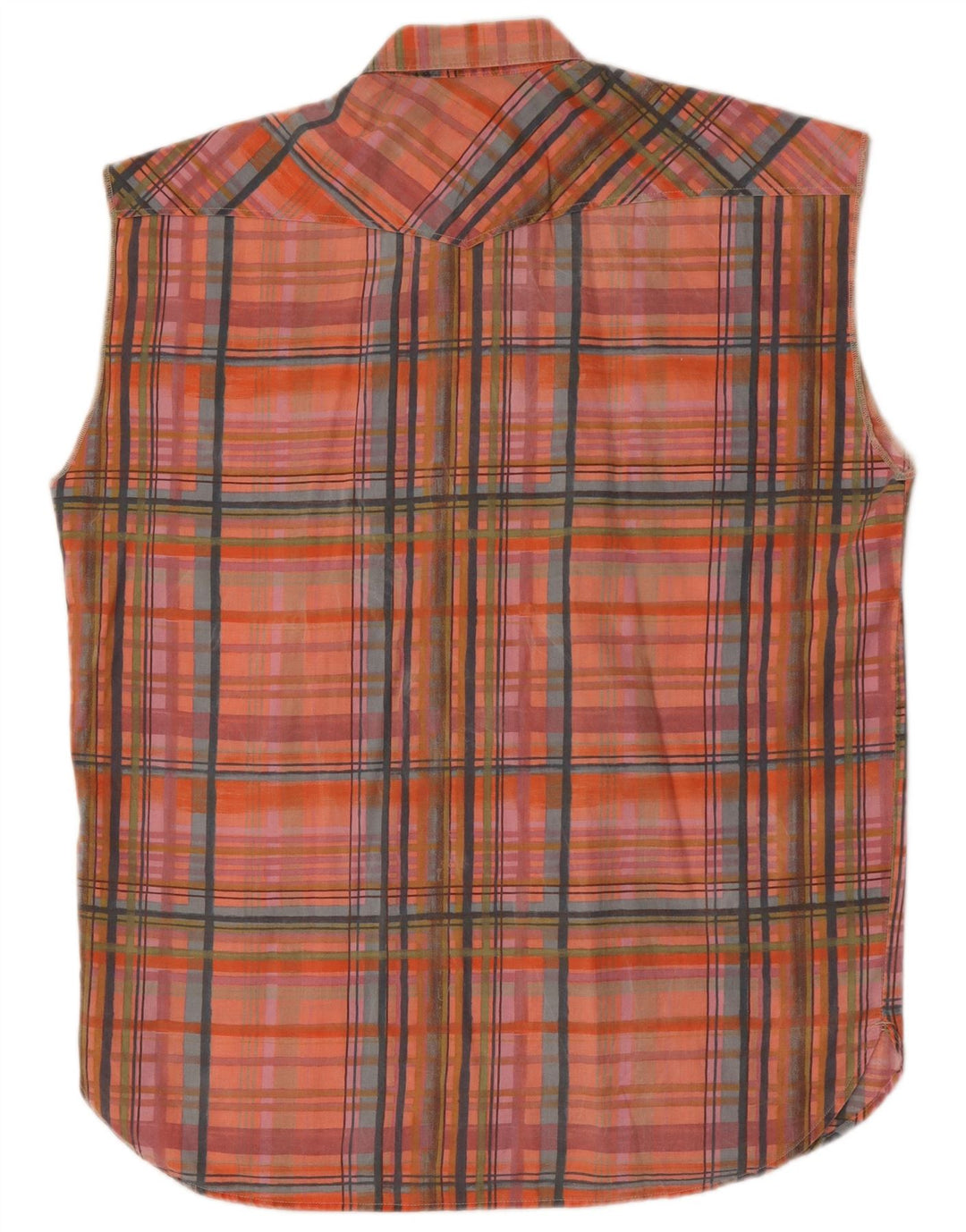 Camicia senza maniche da uomo Casucci XL a quadri multicolore