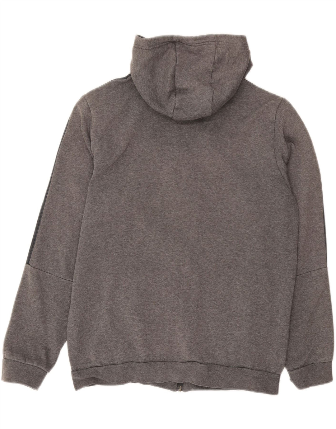 Maglione con cappuccio e zip Adidas da uomo grande in cotone grigio