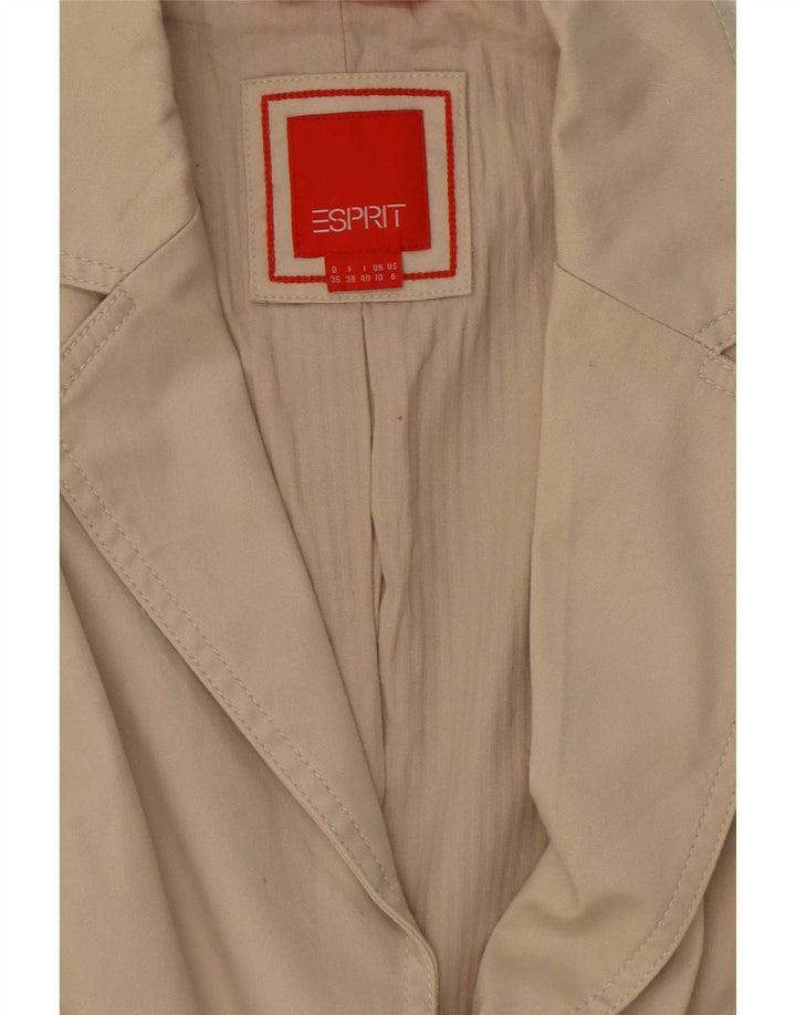 Giacca blazer da donna a 2 bottoni Esprit UK 10 piccola in cotone beige