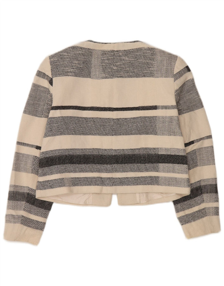 Giacca Bolero da donna Zara UK 10 piccola a righe bianco sporco