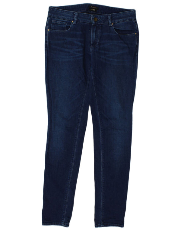 Jeans skinny a vita bassa da donna Massimo Dutti EU 38 Small W28 L30 Blu navy