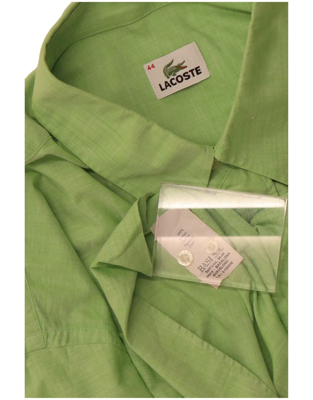 Camicia a maniche corte da uomo Lacoste taglia 44 XL in cotone verde