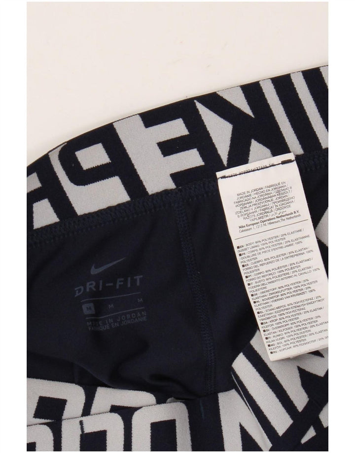 Leggings grafici Nike Dri Fit da donna UK 14 poliestere medio blu navy