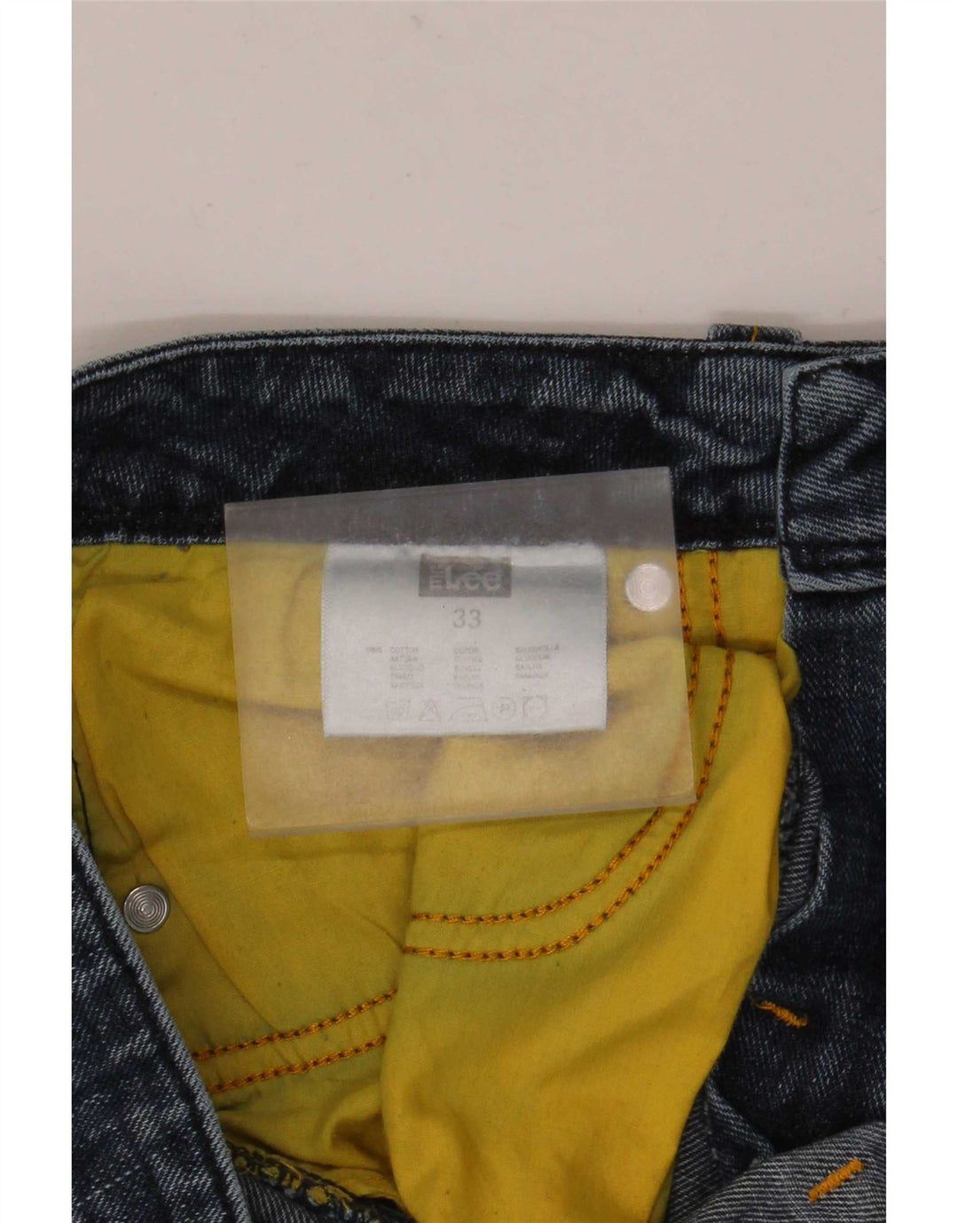 Pantaloncini di jeans da uomo Lee W33 cotone blu medio