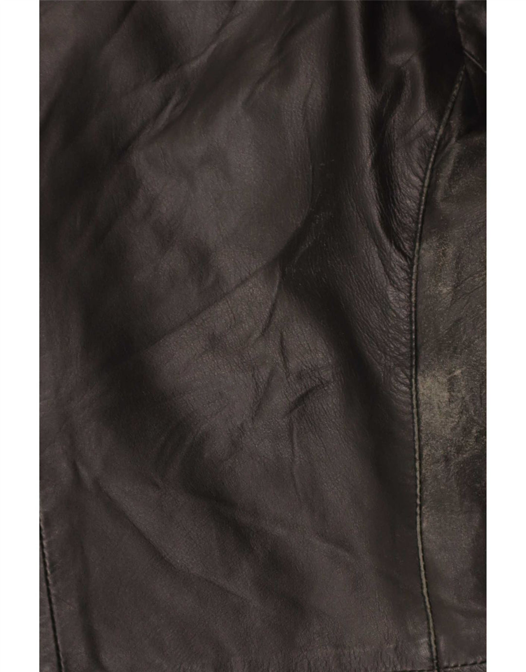 Giacca blazer in pelle vintage da donna a 3 bottoni UK 14 pelle nera media