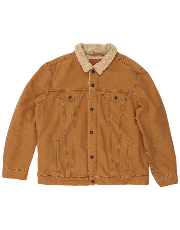 Giacca Sherpa da uomo LEVI'S UK 44 2XL Cotone marrone